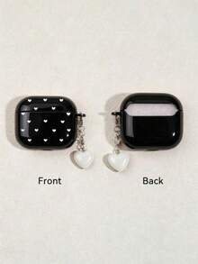 Heart Print Earphone Protective Case, With Heart Pendant, Wireless Earphone Anti-Drop Protective Cover, Suitable For Pods 1/2/Pro/3/Pro 2/4/Pro 3 - White Small Heart Polka Dot + Pendant - View 11