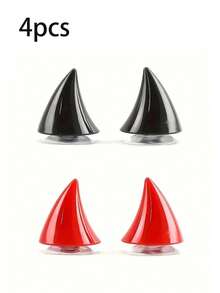 2/4pcs Creative Electric Scooter And Motorcycle Helmet Horn Decor - Retro Round Lighting, Red & Blue Multi-Functional Suction Cup Accessories, Durable TPU Material, Motorcycle Parts - Multicolor - View 17