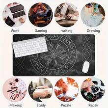 Viking Rune Mouse Pad Norse Desk Mat Extended XL MousePad Office Desk Accessories, Non-Slip Stitched Edge Computer Mat For Desk 35.4x15.7 Inches Rubber Base Laptop Keyboard Pad For Home Office & Gamers Durable And Spill-Resistant - View 9