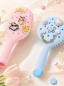 Handmade DIY Hollow Comb, Massage Air Cushion Brush, Volumizing Detangling Hair Brush, Cute Accessory - Multicolor - View 6