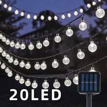 Solar Powered Bubble Ball String Lights, 100/50/20 LED Hanging Bubble Lights, 8 Lighting Modes, Automatic Light Sensor Switch, Suitable For Garden Wedding Party Yard Fence Porch Tree Summer Valentine's Day Christmas Decoration - Solar-powered Bubble Balls - View 11