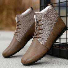 Men's New Autumn/Winter Outdoor High-Top Boots, Lightweight Comfortable Work Boots, Fashion Versatile Workwear Boots For Men - Khaki - View 4