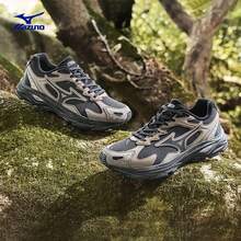 Mizuno New RACER S Unisex Outdoor Water-Resistant Retro Chunky Sneakers Sports Casual Running Shoes - Black/Brown - View 3