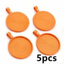 5 buah Alas Liontin Kosong Cocok untuk Cabochon Bulat 25mm, Baki Bezel Liontin, Aksesoris Pembuatan Perhiasan DIY - 25mm - View 20