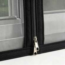 Zipper Style Window Mosquito Screen, Gray Mesh With Black Edging, Customized Fly Screen Suitable For Balancing Windows, Easy To Install Insect Protection Net - Grey Mesh With Black Trim and Center Zipper - View 4