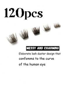 Brown Single Cluster False Eyelashes, Mixed Length, Soft Faux Mink Hair, Thin & Dense, DIY Eyelash Extensions, Natural Fluffy Cluster Lashes, Reusable, Suitable For Daily & Party Makeup - D - View 5
