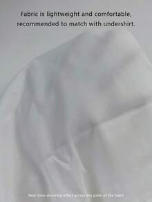 Conjunto de uniforme médico con top de manga corta y cuello en V de unicolor y pantalones de cintura elástica con múltiples bolsillos, blanco para primavera y otoño - Blanco - Ver 9
