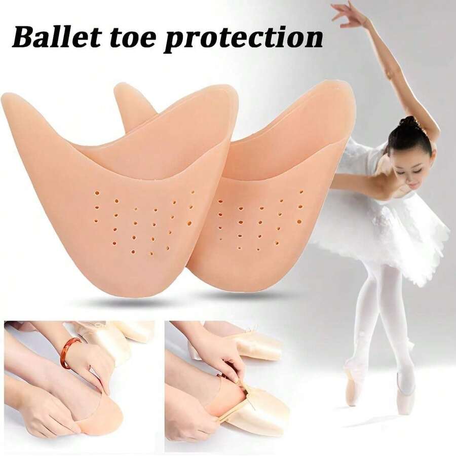 2 Pairs High Heel Toe Protectors, Toe Pads, Gel Toe Sleeves, Reusable Women's Toe Covers, Breathable Forefoot Metatarsal Gel Ballet Sock Pads, Foot Pain Relief Blister Prevention, Essential For Dance And Sports