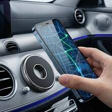 1pc Magnetic Car Phone Holder, Car Phone Mount, Premium Aluminum Alloy, High-Strength Magnetic Ring, Strong Adsorption, 360° GPS Holder, Universal Smartphone Accessory, Car Accessory, Hands-Free, Travel Essential, Father's Day Gift, Summer Road Trip - Q6 - View 8