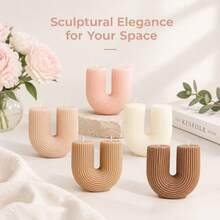 1pc Creative U-Shaped Arch Textured Scented Candle, Soy Wax Aromatherapy Decorative Candle, Minimalist Home Desktop Ornament, Suitable For Room Decor, Photography Props, Birthday, Wedding, Housewarming Gift - 1PC - View 9