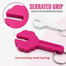 2pcs Mini Lollipop Packaging Opener Keychain, Easy Grip Candy Wrapper Opening Tool, Portable Key Ring Accessory, Suitable For Men And Women Outdoor Camping Hiking, Cute Daily Decoration - Multicolor - View 3