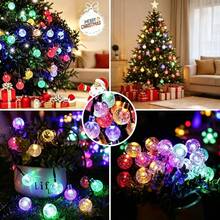 Solar Powered Bubble Ball String Lights, 100/50/20 LED Hanging Bubble Lights, 8 Lighting Modes, Automatic Light Sensor Switch, Suitable For Garden Wedding Party Yard Fence Porch Tree Summer Valentine's Day Christmas Decoration - Solar-powered Bubble Balls - View 8