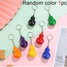 1pc Retractable Gourd-Shaped Ballpoint Pen, Cap-Off Gourd Pendant Pen, 0.7mm Bullet Tip Creative Portable Student Gift Pen, Cute Gourd Design, Comes With Keychain Pendant, Can Be Hung On Backpack, Keychain, Easy To Carry And Hard To Lose, Compact And Space-Saving, Cap-Off + Retractable Design, Interesting Structure, Strong Tactile Feel, 0.7mm Bullet Tip, Smooth And Even Ink Flow, Smooth Writing Without Stuttering, Clear Handwriting, Suitable For Daily Notes, Casual Doodling, Colorful Glossy Gourd Shell - A - View 8