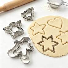 Christmas Cookie Cutter Set, 18pcs 6 Shapes | Metal Gingerbread Man, Christmas Tree, Snowflake, Angel, Heart, Star Molds, Suitable For Winter Holiday Baking And Party Decoration - View 3
