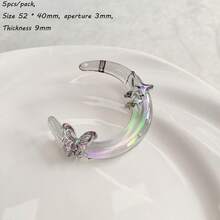 UV Plated Solid Color Big Moon Butterfly Star Bead DIY Handmade Bead Phone Chain Pendant Loose Bead Jewelry Accessories - Multicolor - View 48
