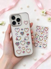 1 buah Set Stiker Dekoratif Hati Warna-warni dengan Rhinestone, Stiker Dekoratif Akrilik Mengkilap 3D, Stiker Rhinestone Hati & Bintang Berongga Perekat Sendiri dengan Pinset, Cocok untuk Casing Ponsel, Kamera, Earphone, Kotak Hadiah, Kartu Ucapan, Perhiasan, Dekorasi Pesta - Satu-Ukuran - View 6