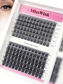 Miss Wink 柔软自然假睫毛，12-16mm 混合款，0.07mm D 卷度，12 排 144 片，单簇 3D 精准贴合，适合日常妆容，轻巧便携，适用于日常生活、派对及各种场合。 - 黑色 - 查看 1