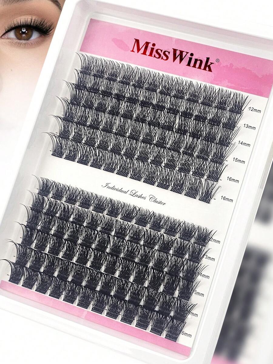 Miss Wink 柔软自然假睫毛,12-16mm 混合款,0.07mm D 卷度,12 排 144 片,单簇 3D 精准贴合,适合日常妆容,轻巧便携,适用于日常生活、派对及各种场合。 - 黑色 - 查看 1