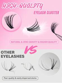 Miss Wink 50D Soft Curled Eyelash Extensions, 8-16mm Mixed Length, 0.07mm D Curl, 12 Rows Total 240 Strands, 3D Lightweight DIY Lash Kit, Suitable Dramatic And Daily Makeup, Portable And Easy To Use, Suitable For Daily Wear Or Events, Cat Eye - Black - View 3