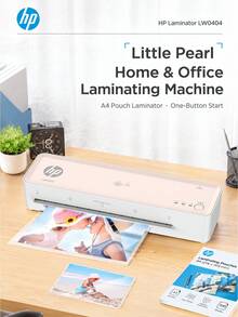 HP 9-Inch A4 Laminator, 3 Temperature Settings, 5-Minute Fast Preheat, Max Thickness 0.5mm Suitable For Photos, Documents, Cards, Compact Design For Home, Office, Personal Use - LW0404 Milk Tea Color - Apricot - View 1