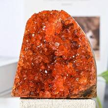 Batu Kristal Geode Oranye/Hijau/Amethyst Langka - Gugusan Batu Kuarsa - Ornamen Batu Kristal Mineral - Untuk Dekorasi Kantor dan Hadiah - Kristal Mineral - Jeruk - View 13