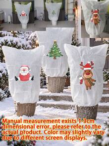 1pc Christmas Pattern Plant Frost Cover, Non-Woven Windproof Anti-Freeze Tree Shield With Drawstring, Winter Potted Flower & Shrub Protection Bag For Outdoor Garden, Santa, Reindeer & Xmas Tree Print,Home Decor,Garden Decor Outdoor - Multiple Styles - View 10