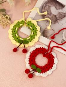Handmade Knitted Bow Tie Collar Bib For Cats And Dogs, Pet Neck Decoration Accessory - Multicolor - View 5