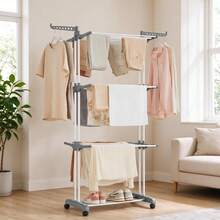 SONGMICS Escombro para Secar Ropa de 4 Pisos, Escombro Plegable para Secar Ropa, 173 cm de Alto, en Acero Inoxidable, Caballos para Ropa Portátiles, Secadero para Ropa, Uso Indoor y Outdoor, Blanco - Blanco - Ver 2