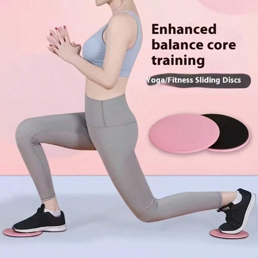 4pcs Sliding Disc Coordination Training Fitness Slip Pads, Round Yoga Gliders For Leg Muscle Workout - Multicolor - View 1