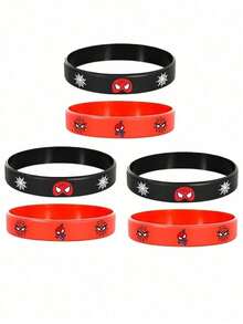 Anime Image Decoration Props 6PCS/10PCS Cute Cartoon Anime Party Decoration Props Bracelet Anime Figure Image Silicone Bracelet Birthday Festival Gifts - Multicolor - View 4