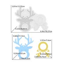 Christmas Reindeer Silicone Mold, Dual Size Deer Head Resin Casting Mold, Suitable For DIY Hanging Decorations, Plaster Crafts And Holiday Coasters - Multiple Styles - View 10