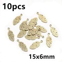 10pcs Stainless Steel Leaf Feather Charms Pendant For Necklace Earring Bracelet DIY Crafts Jewelry Making Accessories Findings - Feather - View 21
