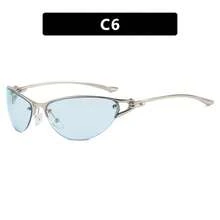 1pc Y2K Rimless Cut-Edge Silver Cat Eye Women's Fashion Glasses Summer Vacation Travel Beach Accessory Street Style Glasses - Mercury - View 8