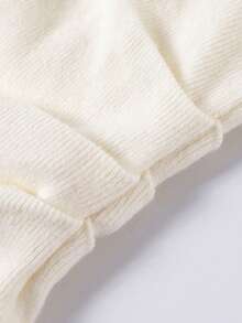 Pull en tricot style coréen coupe slim flatteur à col V plissé, épaules régulières, élégant et polyvalent, t-shirt court pour début d'automne, idéal pour les voyages, les sorties décontractées et les vacances - Nude - Voir 4