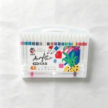 48/36/24/18/12 Colors Acrylic Marker Set With Triangular Barrel, Quick-Drying Smooth Rich Colors, Suitable For Students, Children DIY Painting, Design, Planner, Creative Graffiti On Stone, Glass, Clothing And Other Materials - Triangular Marker - View 8