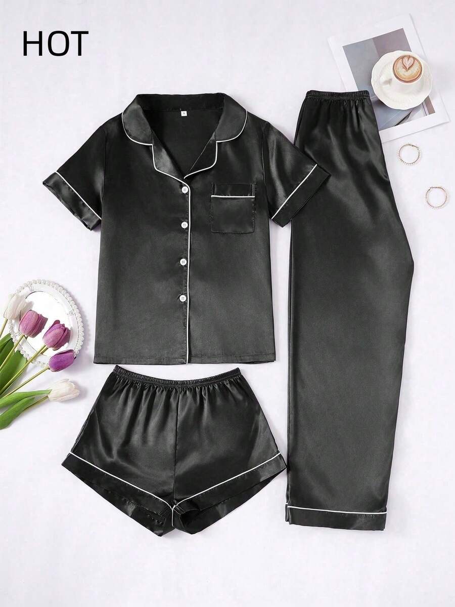 Women Pajama Sets - Black - View 1