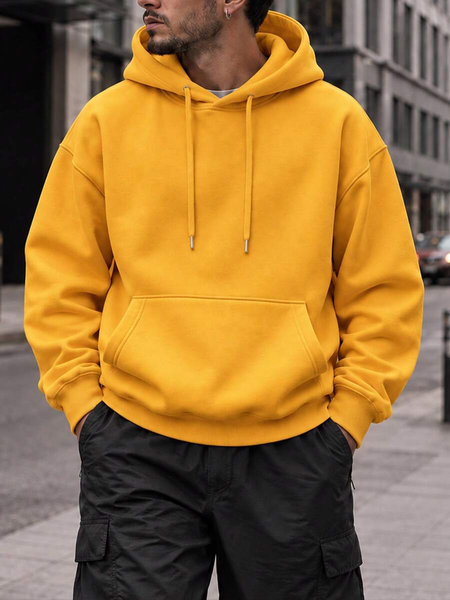 1pc Men's Solid Gray Long Sleeve Hooded Sweatshirt, Suitable For Casual Daily Wear And Gifting To Friends, Thin Style