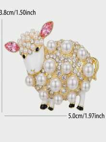 Classic Rhinestone Sheep Brooch, Creative Animal Badge, Jewelry Accessory Decoration - Multicolor - View 9