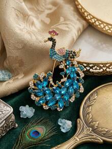 Vintage Peacock Brooch For Women Rhinestone Bird Pin Party Banquet Jewelry Accessory Gift - Peacock - View 27