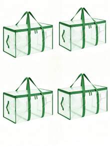 1pc Christmas Gift Packaging Storage Bag, Foldable Large Capacity Gift Packaging Storage Bag, Suitable For Travel, Camping, Christmas Storage And Organization, Holiday Decoration Large Capacity Storage Box - Green - View 9