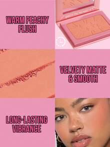 MISSLYN 2Pcs Fake It Till You Make It Powder Blush & Milk Shake Highlighter Set, Subtle Warm Peach Radiant Look, Matte Shimmer Cheek Finish, Face Blush & Highlighter Kit, Daily/Party/Summer, Soft Glam/Natural Glow/Shimmer, Halloween Makeup - #7+#2 - View 3