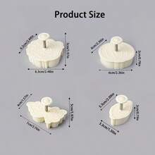 4/6pcs Autumn Thanksgiving Cookie Cutter Set, Press-Style Stamp Cookie Molds, Pumpkin, Maple Leaf, Oak Leaf, Turkey Shaped 3D Cookie Cutters. Frosting Pastry Making Tools. - View 14