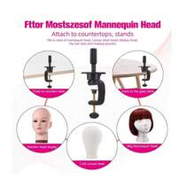 Minimalist Convenient Long Hair Training Head Model Hairdressing Clamp Stand Dummy Practice Mannequin Practical Well-Designed - 1PC - View 8
