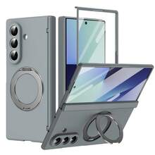 VIETAO 可攜式 360° 旋轉隱形手機支架無線充電保護手機殼，相容於 Galaxy Z Fold 8 Ultra 7 6 5 4，鋼化玻璃螢幕保護貼翻蓋手機殼，相容於 Duo - 灰色 - 查看 15