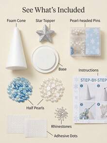 DIY Christmas Tree Beaded Ornament Kit, 3D Crystal Bead Mini Tabletop Xmas Tree Craft Set, Handmade Sparkling Holiday Desk Decoration, 2027 DIY Ornament Kit For Tabletop Christmas Home Decor & Gift - Multicolor - View 11