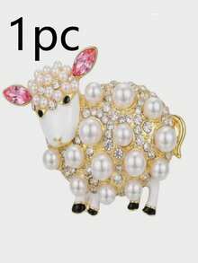 Classic Rhinestone Sheep Brooch, Creative Animal Badge, Jewelry Accessory Decoration - Multicolor - View 14