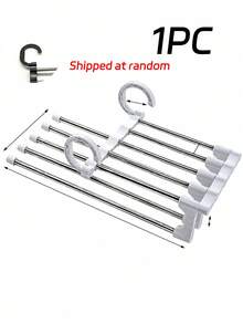 Multi-Layer Pants Rack - Space-Saving Foldable Design, Helps Efficiently Organize Your Closet; Suitable For Jeans, Leggings And Casual Pants Plastic Multi-Layer Pants Rack; Features Non-Marking Anti-Slip Storage Function, Easy To Assemble; Ideal Choice For Holiday Preparation And Seasonal Wardrobe Organization; - Multicolor - View 17