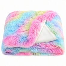 Multicolor Long Pile Blanket For Bed And Sofa, Soft And Fluffy 160x220 Cm Throw, Reversible Bedspread With Warm And Cozy Design For Your Home - Multicolor - View 11