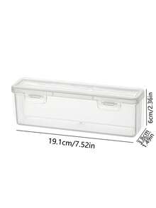 1/2pcs Transparent Makeup Brush Storage Box, Transparent Flip Lid Storage Box, Portable Makeup Brush Storage Box, Suitable For Travel And Home Use Makeup Storage Bag, Back To School Essential, Travel Essential, Summer Vacation Essential - Multicolor - View 7