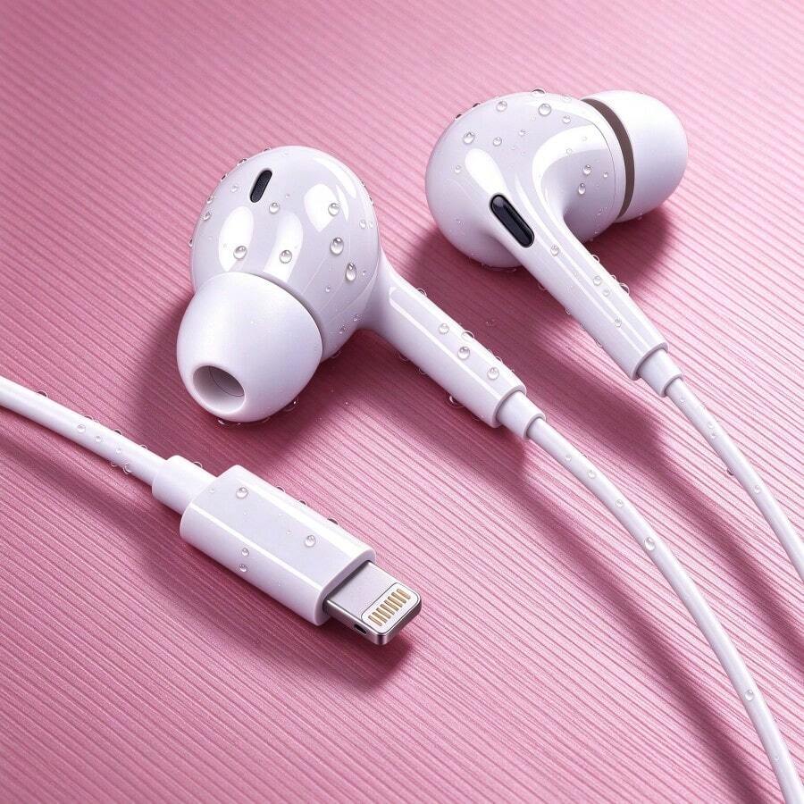 In-Ear Earphones With Microphone And Volume Control, Compatible With IPhone 14 Pro Max/14 Pro/14 Plus/14/13/12/11/XS/8/7/6, HiFi Stereo Wired Earphones, Series, In-Ear Earbuds Compatible With IPhone/ Lightning Port, Wired Earphones With Lightning Interface, Wired Earbuds Compatible With IPhone With Built-In Remote Control For Music, Phone And Volume Control - View 1